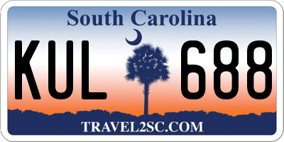 SC license plate KUL688