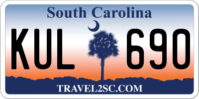 SC license plate KUL690