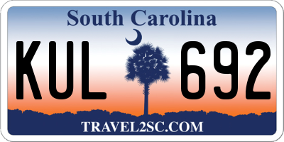 SC license plate KUL692