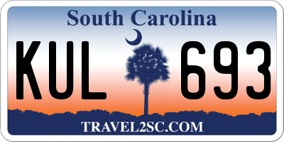 SC license plate KUL693