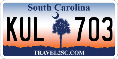 SC license plate KUL703
