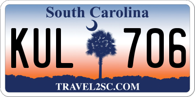 SC license plate KUL706
