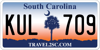 SC license plate KUL709