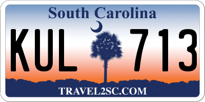 SC license plate KUL713