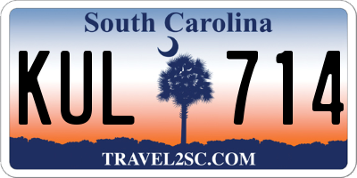 SC license plate KUL714