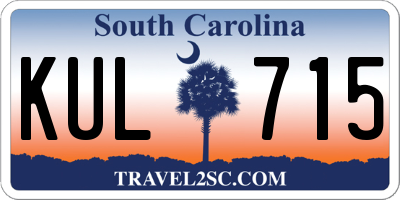 SC license plate KUL715