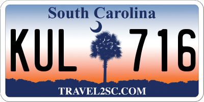 SC license plate KUL716