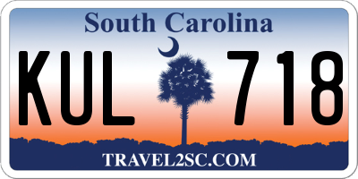SC license plate KUL718