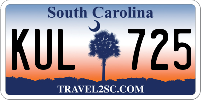 SC license plate KUL725