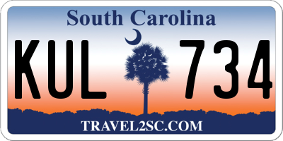 SC license plate KUL734