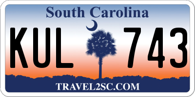 SC license plate KUL743