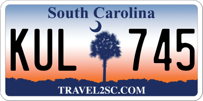 SC license plate KUL745