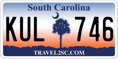 SC license plate KUL746