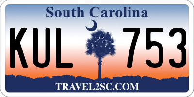 SC license plate KUL753