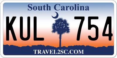 SC license plate KUL754