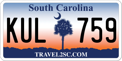SC license plate KUL759