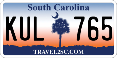 SC license plate KUL765