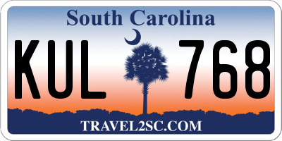 SC license plate KUL768