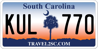 SC license plate KUL770