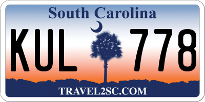 SC license plate KUL778