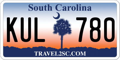SC license plate KUL780