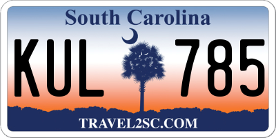 SC license plate KUL785