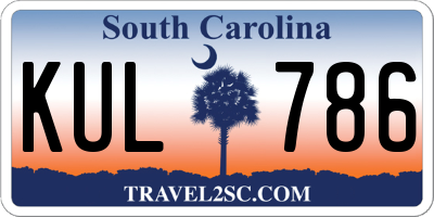 SC license plate KUL786