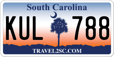 SC license plate KUL788