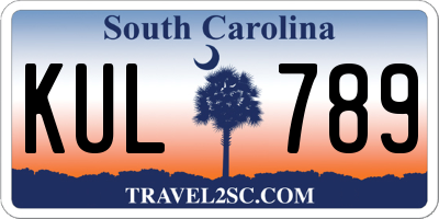 SC license plate KUL789