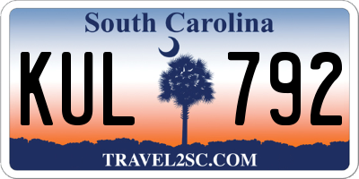 SC license plate KUL792