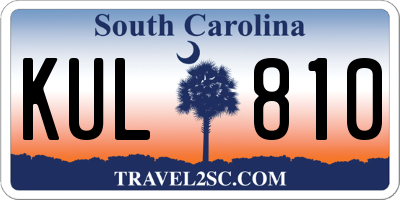 SC license plate KUL810