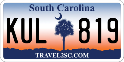 SC license plate KUL819
