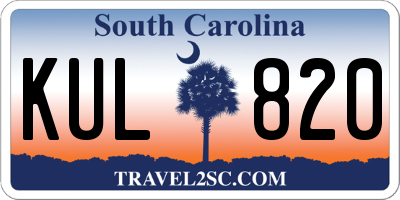 SC license plate KUL820