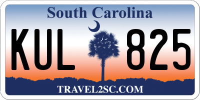 SC license plate KUL825