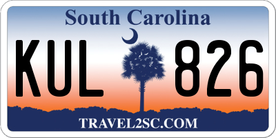 SC license plate KUL826