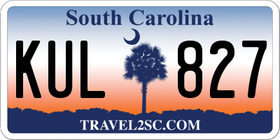SC license plate KUL827