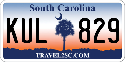 SC license plate KUL829