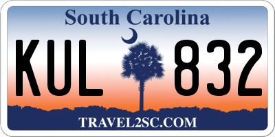 SC license plate KUL832