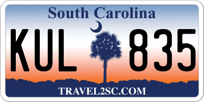 SC license plate KUL835