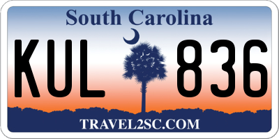 SC license plate KUL836