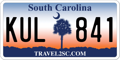 SC license plate KUL841