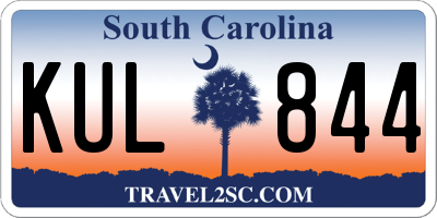 SC license plate KUL844