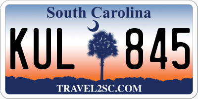 SC license plate KUL845