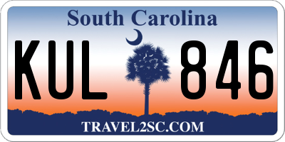 SC license plate KUL846