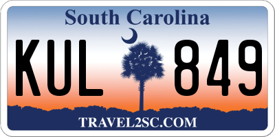 SC license plate KUL849