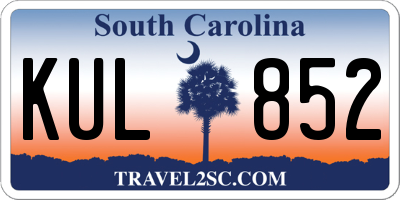 SC license plate KUL852