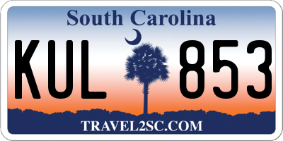 SC license plate KUL853