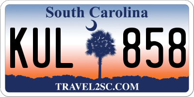 SC license plate KUL858