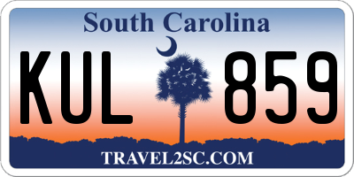 SC license plate KUL859
