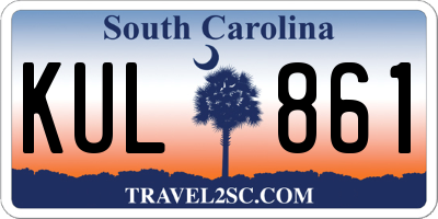 SC license plate KUL861